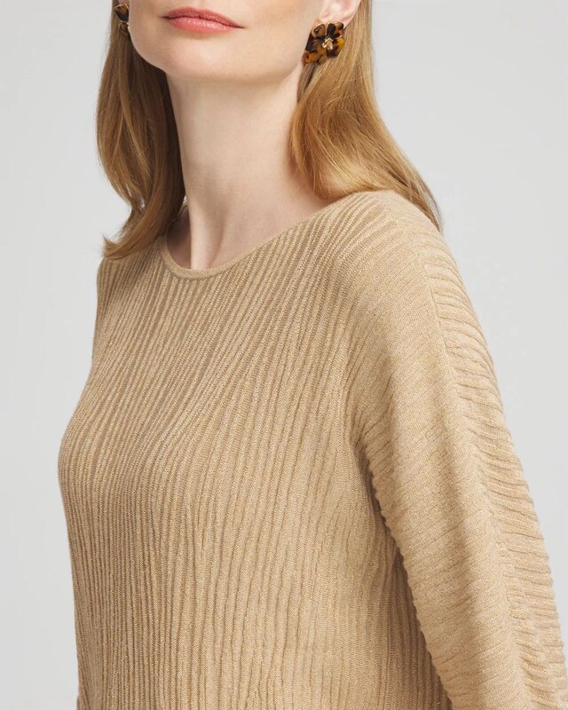 Textured Zebra Print Dolman Sleeve Sweater - image 4